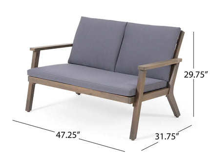 Avacyn - Outdoor Acacia Wood 4 Seater Chat Set With Cushions