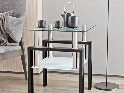 Modern Tempered Glass Tea Table, End Square Table For Living Room