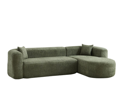 L - Shape Boneless Cloud Couch With 2 Throw Pillows For Living Room
