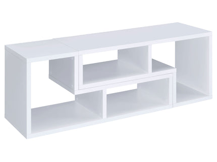 Convertable L-Shaped Bookcase With Open Shelves - White