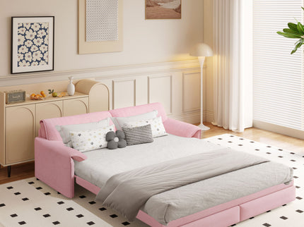 Queen Pull Out Sofa Bed With Side Storage