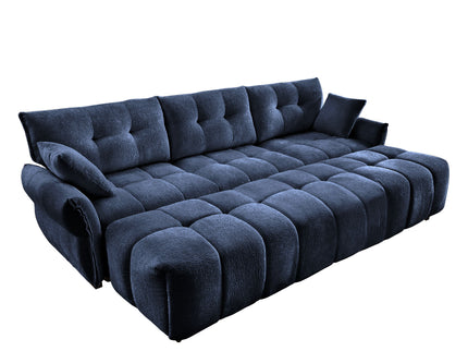 Sofa Set With Ottoman And Pillows, Textured, High Resilience Cushions