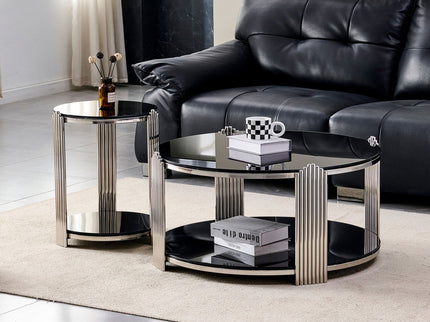 Round Table With Double Layer Storage