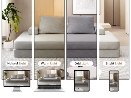 Multifunctional Convertible Sofa Bed With 2 Tumbler Backrests And 2 Pillows, Deep Seat Couch