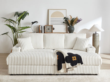 3 Seater Sofa With 2 Ottomans For Living Room