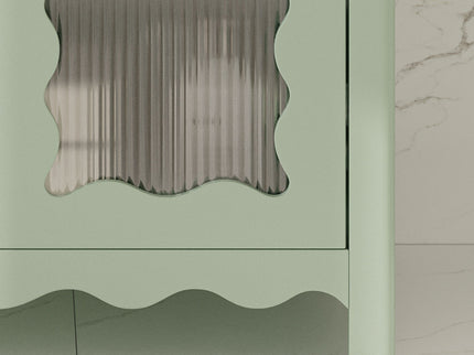 Modern Bathroom Vanity With Tempered Glass Doors