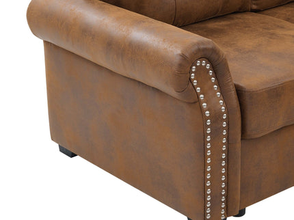 Arm Sectional And Pull Out Bed - Brown