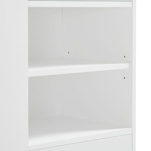 Tall Freestanding Bathroom Storage Cabinet With Adjustable Shelves And Side Hooks Board, Rectangle Design