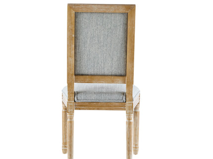 French Country Style Dining Chair With Upholstered Seating And Fluted Legs