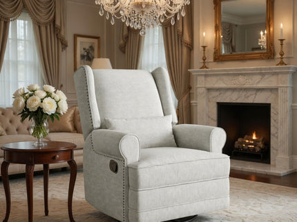 Extra Wide Swivel Recliner Glider Chair With Footrest