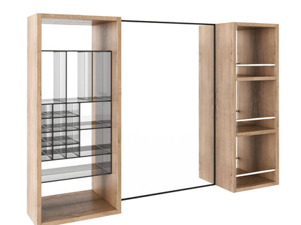 41.3" Wall Mounted Bathroom Cabinet With Storage - Imitative Oak