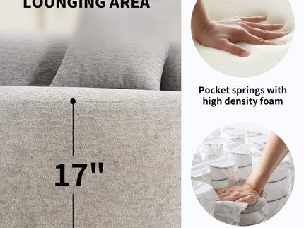 4 Seater Sofa With Fabric, 30D, 60 Hardness Full Sponge, 4 Pillow For Living Room, Home Furniture Sleeper Sectional Sofa For Apartment