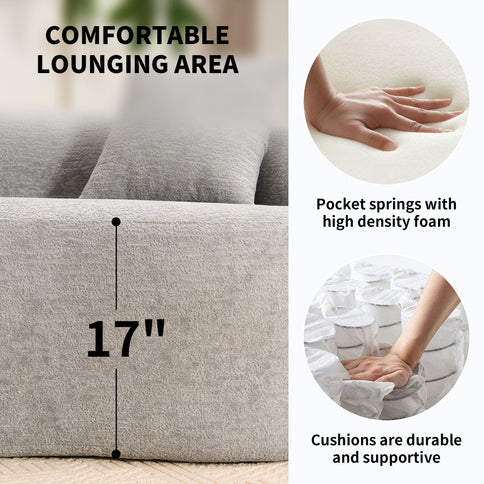 4 Seater Sofa With Fabric, 30D, 60 Hardness Full Sponge, 4 Pillow For Living Room, Home Furniture Sleeper Sectional Sofa For Apartment