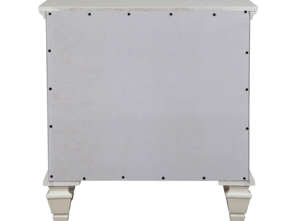 Cottage 3 Drawer Nightstand With Pull Out Tray - Cream White