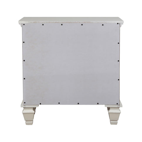 Cottage 3 Drawer Nightstand With Pull Out Tray - Cream White