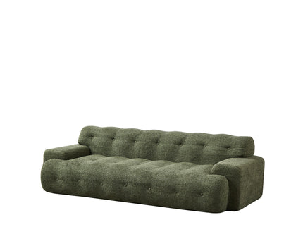 Cloud Series Minimalist Button Tufted Square Arm 3 Seater Sofa