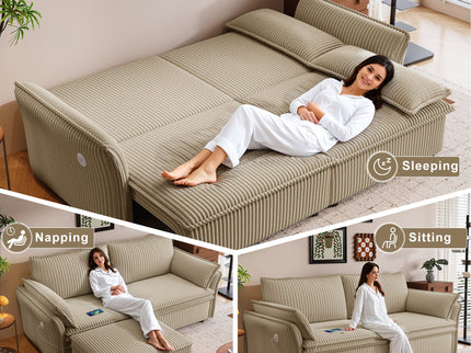 2 In 1 Convertible Sofa Bed, Multi Functional Living Room Furniture