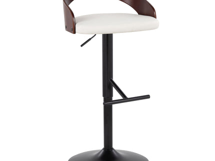 Grotto - Contemporary Adjustable Barstool With Swivel & Straight T Footrest (Set of 2)
