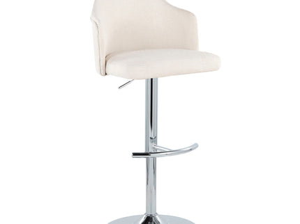 Ahoy - Contemporary Adjustable Barstool With Swivel With Rounded T Footrest (Set of 2)