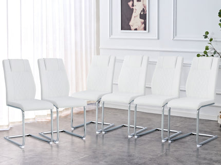 Modern Dining Chairs With Padded Seat, Metal Legs
