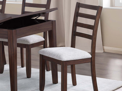 6 Piece Dining Set Table With Storage Ladder Back Chairs And Bench - Walnut
