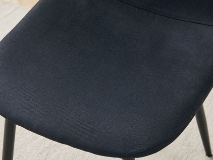 Modern Medieval Style Cushioned Side Chairs Set With Metal Legs For Kitchens