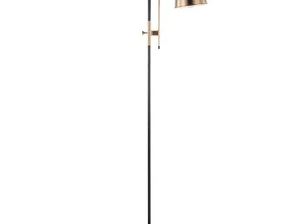 Metric - Industrial Floor Lamp - Black / Antique Brass