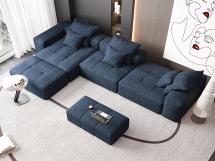 Modern Oversized Diy Combination Modular Sectional Sofa & Pillows