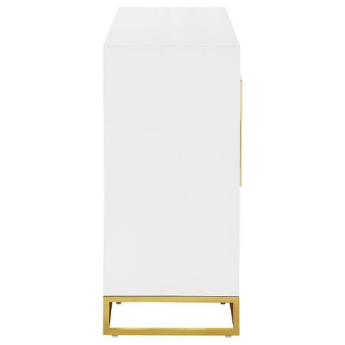 Synchrony - 2 Door Accent Cabinet With Art Deco Trim - White