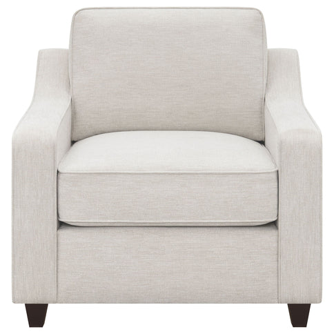 Mahaffey - Upholstered Sloped Track Arm Chair - Beige