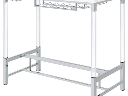 Tonneson - Bar Table With Trestle Base And Wine Storage - White