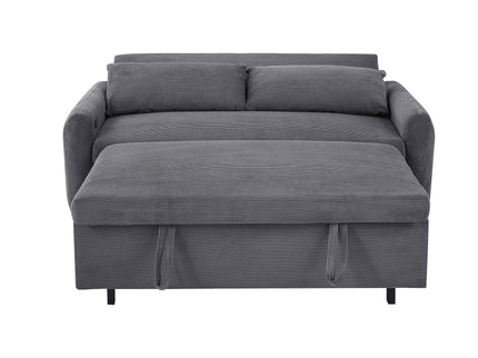 Pull-Out 2 Seat Modern Sleeper Sofa With 2 Throw Pillows And USB Ports