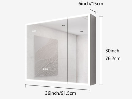 Bathroom Medicine Cabinet With Lights, LED Medicine Cabinet With Mirror, Lighted Medicine Cabinet With Defogger