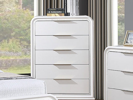 Bedroom Chest With 5 Drawers Storage Furniture - White