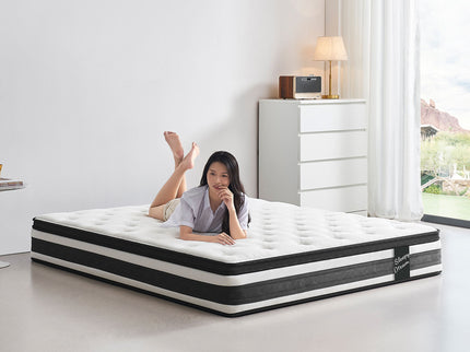 12" Breathable Hybrid Mattress, Memory Foam, Individual Pocket Springs