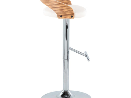 Grotto - Contemporary Adjustable Height Barstool With Swivel With Straight T Footrest (Set of 2)