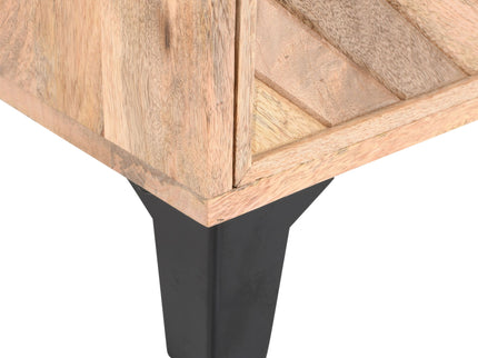 Solid Wood Vintage Nightstand With Handcrafted Detailing - Natural