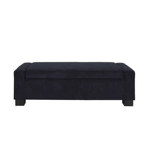 Textured Fabric Ottoman Bench With Hinged Lid