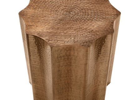 Drum Accent Side Table, Stylish Scalloped Design