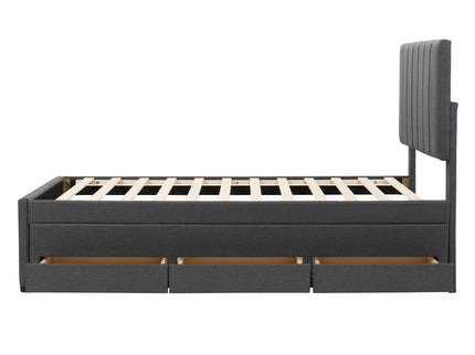 Upholstered Design Platform Bed With Trundle