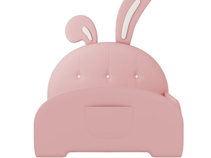 Upholstered Rabbit-Shape Princess Bed With Headboard And Footboard