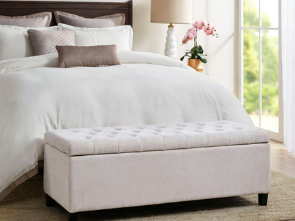 Elegant Design Tufted Top, Soft Close Storage Bench