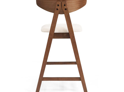 Mid Century Modern Counter Stool With V Shape Frame And Upholstered Seating