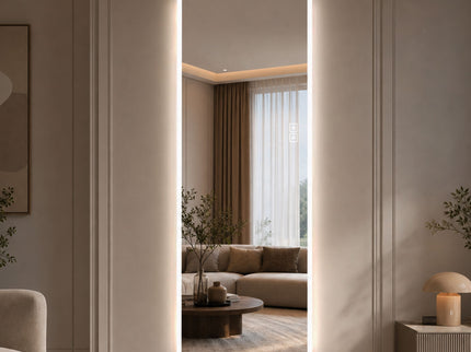 LED Full Length Mirror With Frosted Edge Lighting, 3 Color Temperatures