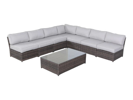 Comfortable Modern Patio Rattan Sectional Set With Cushions