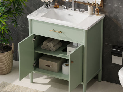 Bathroom Vanity With Sink, Soft Close Doors And Adjustable Shelf