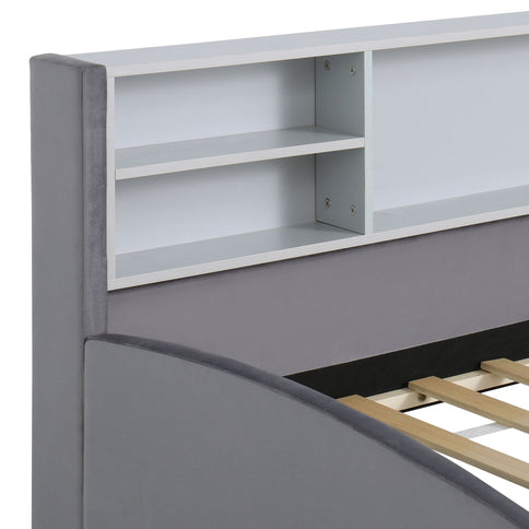 Luxurious Upholstered Platform Bed With Storage Drawers