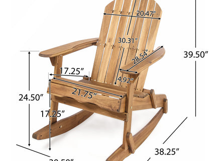 Outdoor Adirondack Rocking Chair With Hand Crafted Details