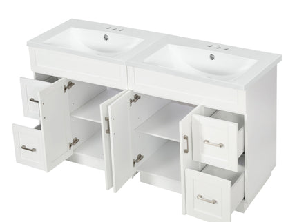Bathroom Vanity With 2 Doors, 2 Drawers, Adjustable Shelf, Hidden Slides & Soft Close Hinges