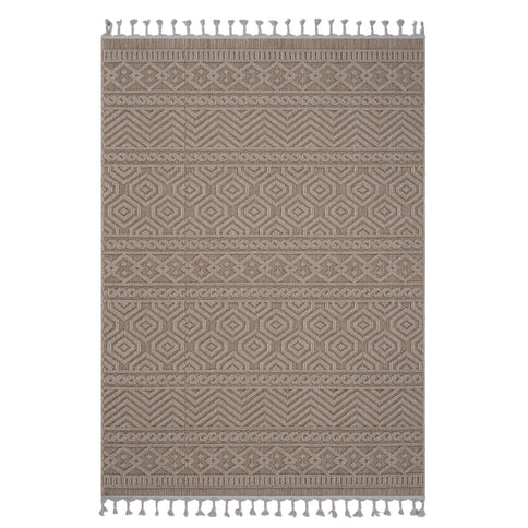 Guros - 6' X 9' Geometric Indoor / Outdoor Area Rug - Mocha